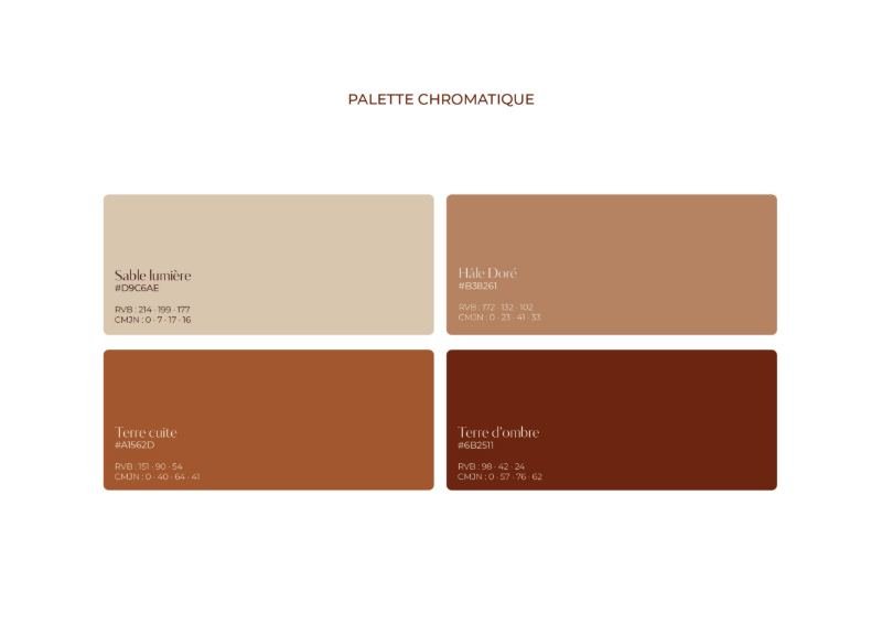 Palette chromatique de Laëskin, quatre teintes du sable au brun